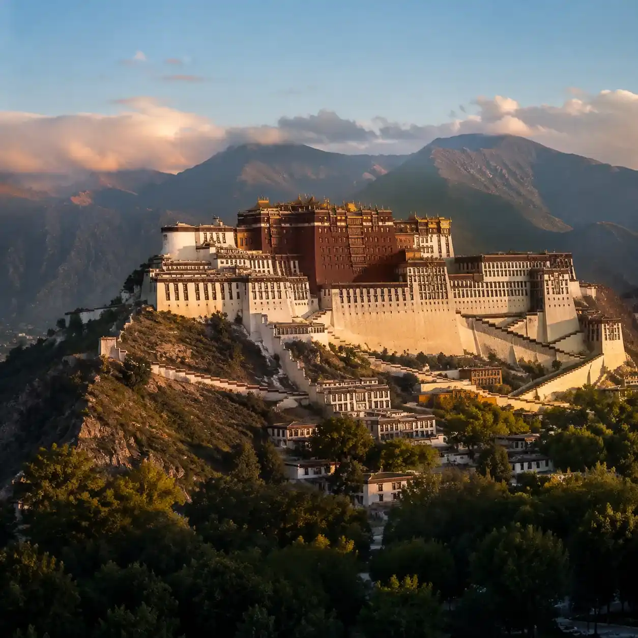 Panoramic view of Potala Palace from Chakpori Hill